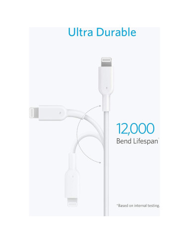 Cable USB-C a Lightning Anker PowerLine II 3.05m Blanco MFi
