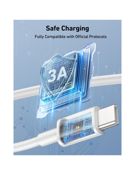 Cable Carplay USB A a USB C 3FT LUOSIKE 2Pack Blanco Cable Carplay USB A a USB C 3FT LUOSIKE 2Pack Blanco