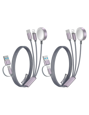 Cable de carga rápida múltiple 2Pack xiwxi 1.22m USB-C/Lightning