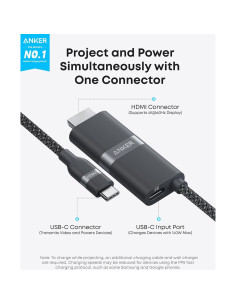 Adaptador USB-C a HDMI Anker Nano 0.91m 4K 140W Carga Rápida 2