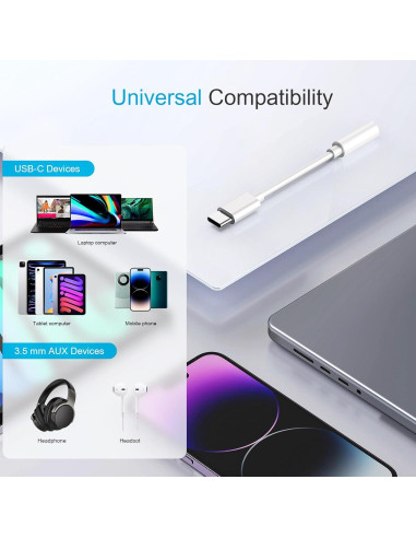 Adaptador USB C a Jack 3.5mm YGKSAA - 4PCS, Compatible con Samsung y Pixel