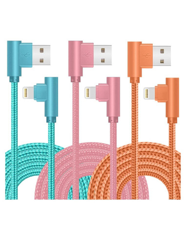 Cargador Lightning Exeric 3 Cables 10FT Nylon iPhone 14/13/12/11