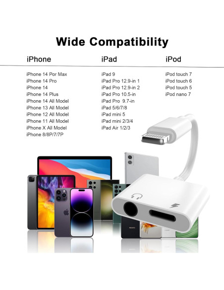Adaptador Lightning a 3.5mm 2 en 1 para iPhone - Shenzhen Adaptador Lightning a 3.5mm 2 en 1 para iPhone - Shenzhen