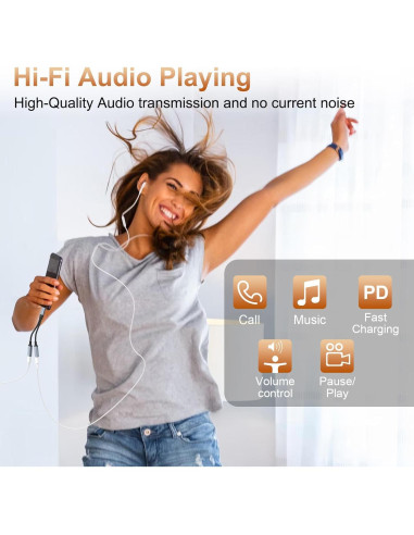 Adaptador Lightning 2 en 1 Apple para iPhone - Carga y Audio