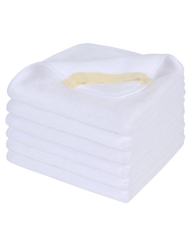 Paños Faciales de Microfibra SINLAND 30x30cm 6 Paquetes Blancos