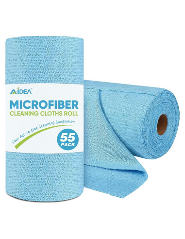 Toallas de Microfibra AIDEA 55 Hojas Azul 28x23 cm Lavables