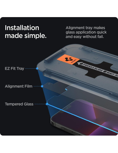 Protector de Pantalla Vidrio Templado Spigen iPhone 14 Plus/13 Pro Max [2 Unidades]