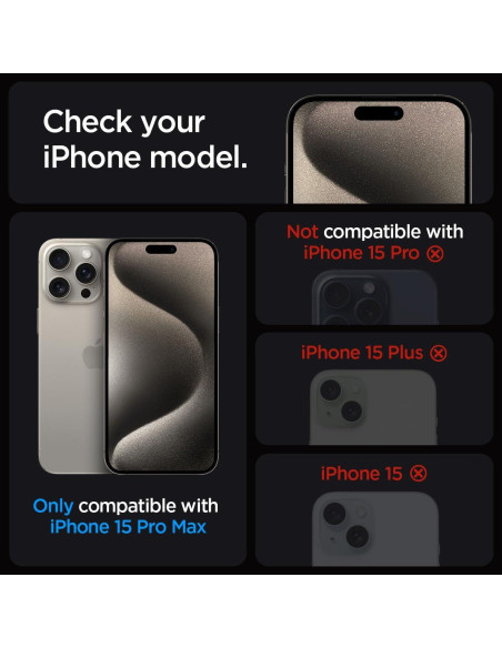 Protector de Pantalla Vidrio Templado Spigen iPhone 15 Pro Max - 2 Unidades