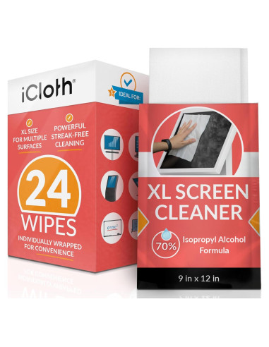 Toallitas de Limpieza iCloth con 70% Alcohol Isopropílico - 24 Unidades