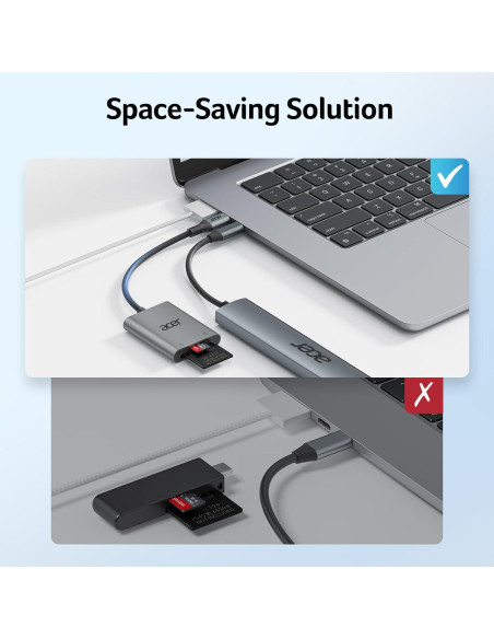 Lector de Tarjetas SD USB C Acer ODK4G0, Doble Ranura 5Gbps Lector de Tarjetas SD USB C Acer ODK4G0, Doble Ranura 5Gbps