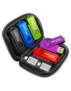 Paquete de 5 USB 2.0 64GB + 2 Adaptadores USB C WesData
