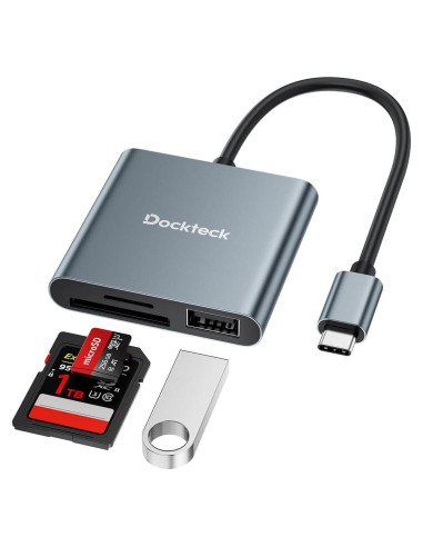 Lector de Tarjeta SD Dockteck USB-C 312MB/s 3 en 1