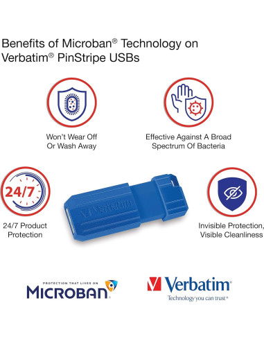 Pendrive Verbatim 32GB USB 2.0 Retráctil Multicolor 5 Pzas