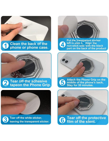 Soporte Plegable para Teléfono CLZWiiN Plata 360 Rotación