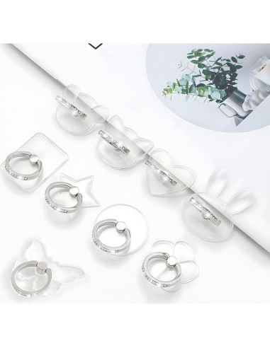 Soporte para anillo de teléfono Wansurs corazón 360 ajustable
