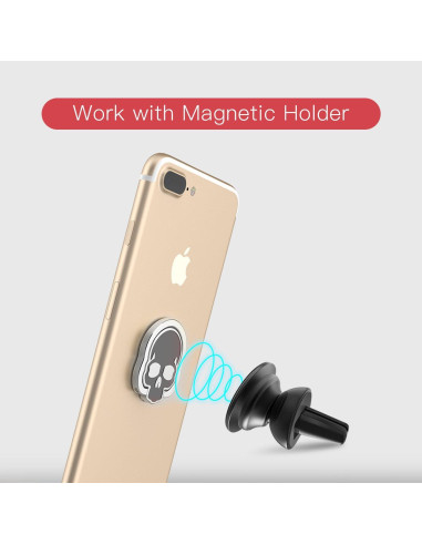 Soporte de Anillo para Teléfono homEdge, Ajustable 360 - Negro y Blanco