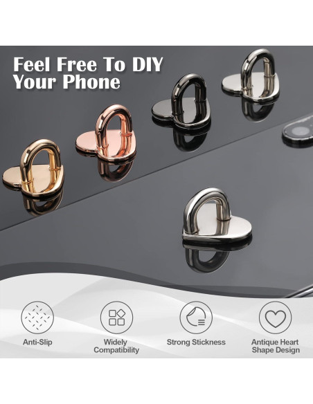 Anillo Adhesivo para Teléfono Moxweyeni - 8 Pcs Corazón Anillo Adhesivo para Teléfono Moxweyeni - 8 Pcs Corazón