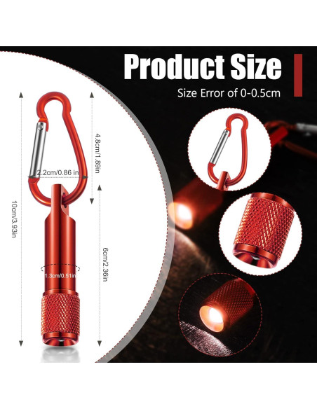 Paquete de 25 Mini Linternas LED Chengu con Mosquetón Paquete de 25 Mini Linternas LED Chengu con Mosquetón