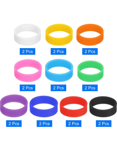 20 Piezas Bandas de Goma de Silicona uxcell 20x7mm Multicolor