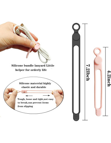 25 Sujetadores de Cable de Silicona XORVIDN Reutilizables 10.67cm