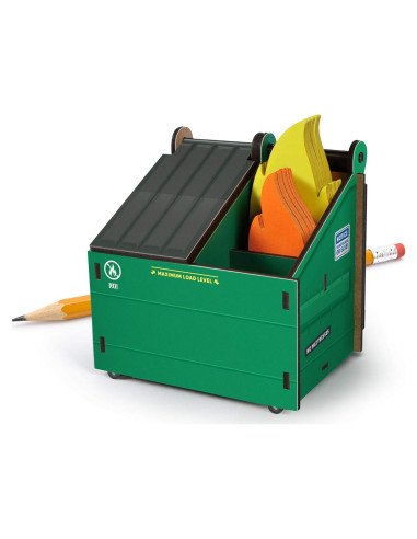 Soporte para lápices Genuine Fred Desk Dumpster con 100 notas