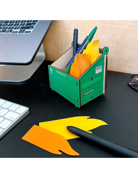 Soporte para lápices Genuine Fred Desk Dumpster con 100 notas Soporte para lápices Genuine Fred Desk Dumpster con 100 notas