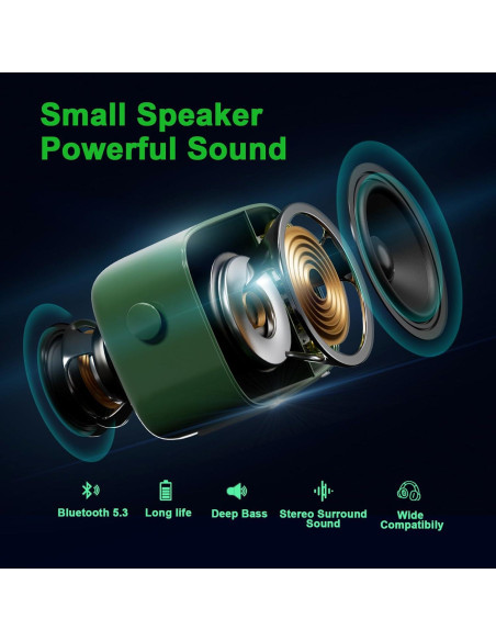 Altavoz Bluetooth Retro Dosmix T8Mini Verde Inalámbrico 10.9cm Altavoz Bluetooth Retro Dosmix T8Mini Verde Inalámbrico 10.9cm