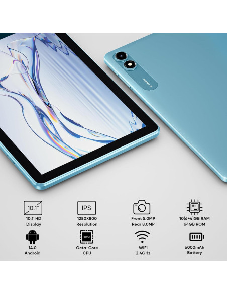 Tableta Android 14 EDDBNi 10.1" 10GB RAM 64GB Almacenamiento Tableta Android 14 EDDBNi 10.1" 10GB RAM 64GB Almacenamiento