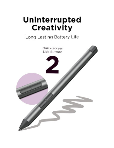 Lápiz Digital Lenovo 2 - Ultra-Táctil - 4096 Niveles de Presión - Gris
