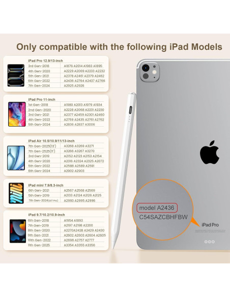 Lápiz Óptico Hastraith para iPad 2018-2025 Carga Rápida Lápiz Óptico Hastraith para iPad 2018-2025 Carga Rápida