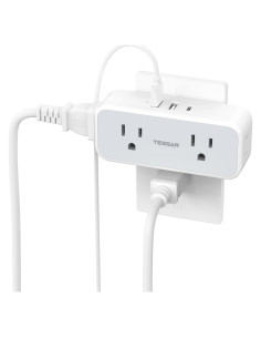 Extensor de Enchufe Múltiple TESSAN 7 Salidas AC y 3 USB