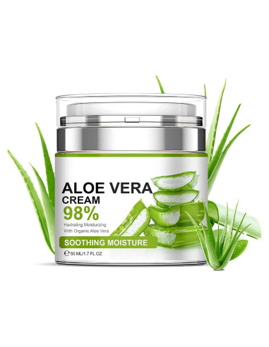 Crema Facial Hidratante Aloe Vera 98% WHHWM 50ml Antienvejecimiento