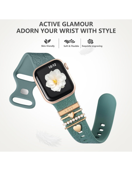 Banda de Silicona DaQin para Apple Watch 38-42mm con Charms Banda de Silicona DaQin para Apple Watch 38-42mm con Charms