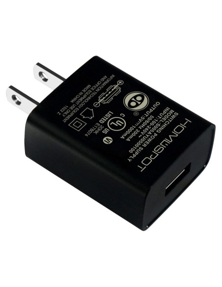 Cargador de Pared USB HomeSpot 5V 1A Certificado UL Cargador de Pared USB HomeSpot 5V 1A Certificado UL