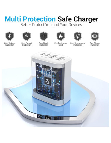 Cargador Rápido USB C 40W 4 Puertos Shenzhen Xihuida