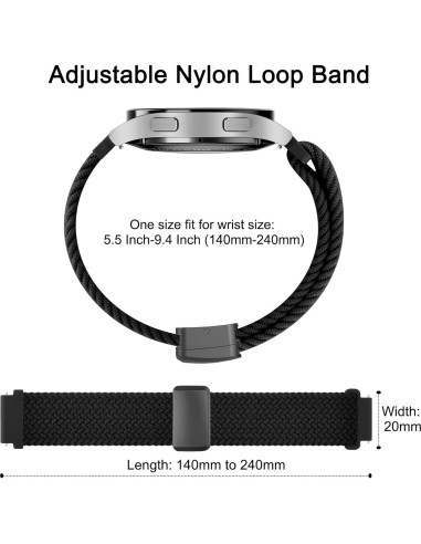 Correa de Nylon Suave 22mm Meliya para Reloj Inteligente