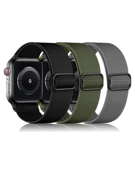 Banda Elástica de Nylon DaQin para Apple Watch 44mm 49mm 3 Piezas Banda Elástica de Nylon DaQin para Apple Watch 44mm 49mm 3 Piezas
