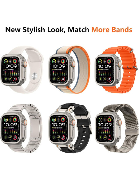 Funda de Metal amBand W1 para Apple Watch 45mm Titanio Natural Funda de Metal amBand W1 para Apple Watch 45mm Titanio Natural