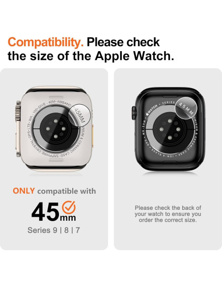 Funda de Metal amBand W1 para Apple Watch 45mm Titanio Natural Funda de Metal amBand W1 para Apple Watch 45mm Titanio Natural