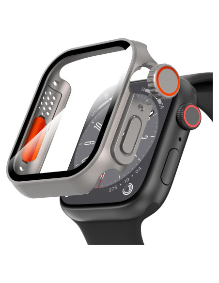 Funda Protectora Suoman para Apple Watch 45mm - Vidrio Templado Funda Protectora Suoman para Apple Watch 45mm - Vidrio Templado