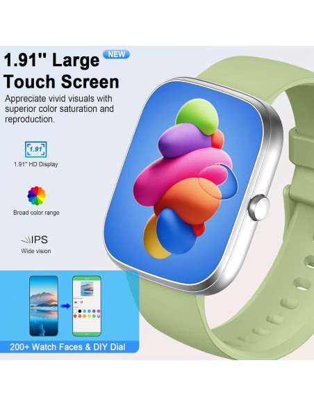 Reloj Inteligente UAUE T60 1.91" HD Resistente al Agua Reloj Inteligente UAUE T60 1.91" HD Resistente al Agua