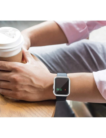 Carcasa Dura HANKN para Apple Watch 44mm - Protector Vidrio Templado Carcasa Dura HANKN para Apple Watch 44mm - Protector Vidrio Templado