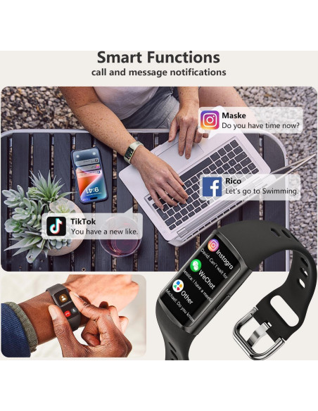 Reloj Inteligente FITVII FINO 2 con Monitoreo de Salud IP68 Reloj Inteligente FITVII FINO 2 con Monitoreo de Salud IP68