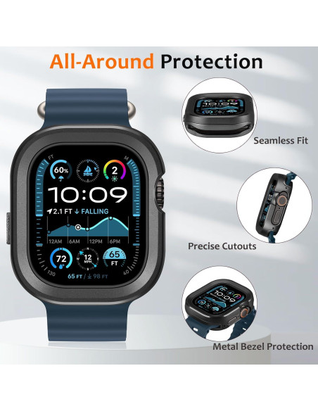 Funda Metálica Amizee para Apple Watch Ultra 49mm Negra Funda Metálica Amizee para Apple Watch Ultra 49mm Negra