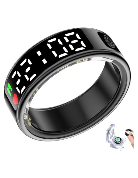 Anillo Inteligente Hivisual Negro 12 - Rastreador de Fitness IP68 Anillo Inteligente Hivisual Negro 12 - Rastreador de Fitness IP68