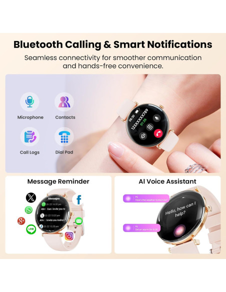 Reloj Inteligente Hwagol para Mujeres Rosa 1.43" AMOLED IP68 Reloj Inteligente Hwagol para Mujeres Rosa 1.43" AMOLED IP68