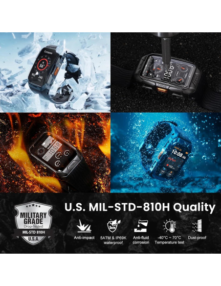 Reloj Inteligente KOSPET Tank X2 Negro, Monitoreo Salud 24/7 Reloj Inteligente KOSPET Tank X2 Negro, Monitoreo Salud 24/7