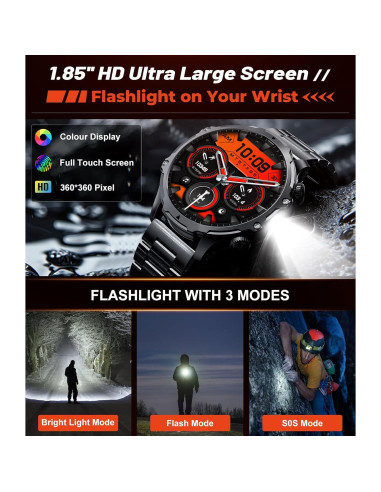 Reloj Inteligente LIGE FV15-A 1.85" HD, 800mAh, Salud