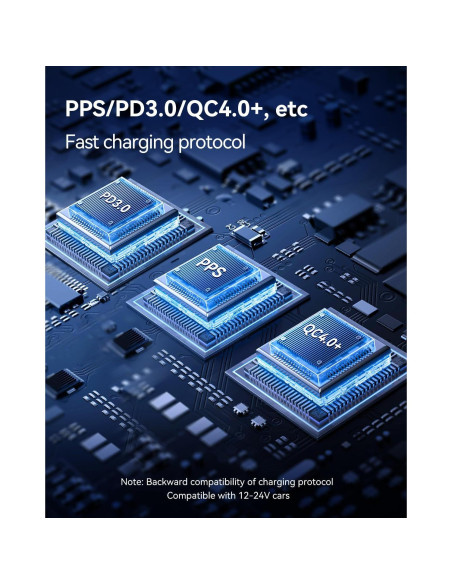 Cargador de coche USB C 70W Rocoren 4 puertos carga rápida Cargador de coche USB C 70W Rocoren 4 puertos carga rápida