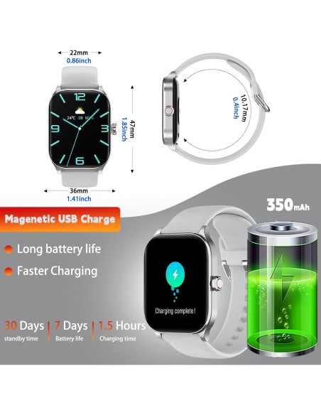 Reloj Inteligente Odsslgw P68 Gris 2.01" Monitoreo Salud Reloj Inteligente Odsslgw P68 Gris 2.01" Monitoreo Salud